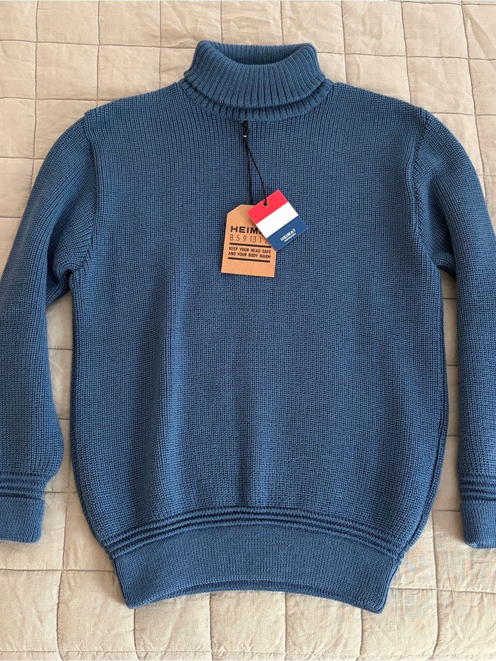 NWT- Heimat Fisherman’s Turtleneck Sweater Navy Blue - Men’s Size L